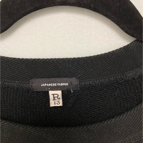 R13 Grunge Sweatshirt Dress - Washed Black. Size XS - Picture 10 of 14